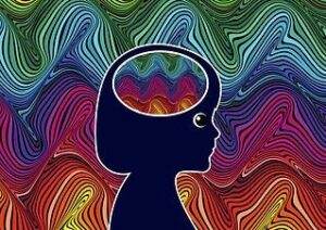 Rainbow Brain Girl Illustration