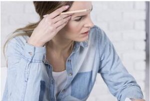 Woman Trying to Concentrate